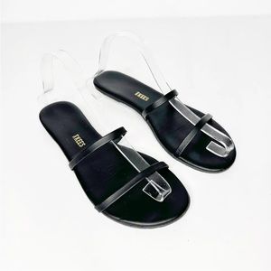 TKEES Gemma Sandal Sable BLACK cushioned leather slide minimalist womens 8